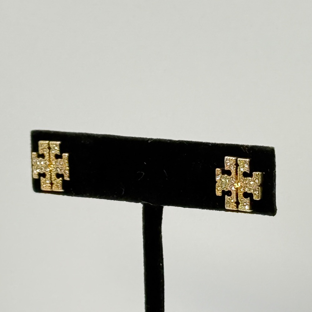 ✨ Tory Burch Gold Logo Stud Earrings ✨ - Picture 3 of 3